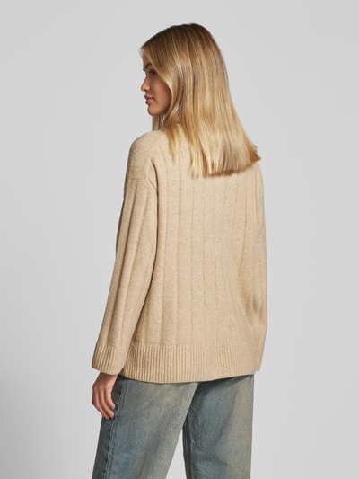 Only Loose Fit Strickpullover mit breitem Umschlag Modell 'JEANETT' Sand 5