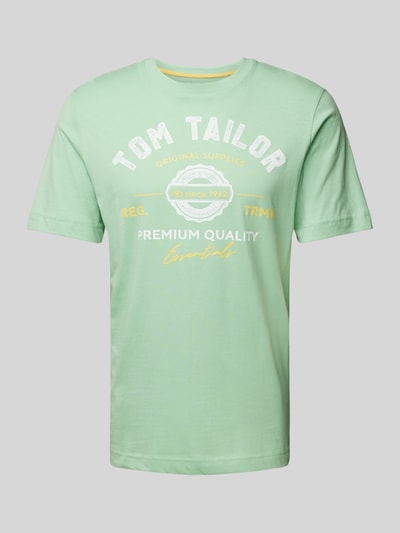 Tom Tailor T-shirt met labelprint Mintgroen - 2