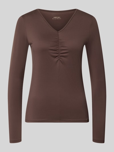 Marc Cain Langarmshirt mit abgerundetem Rumpfabschluss Dunkelbraun 2