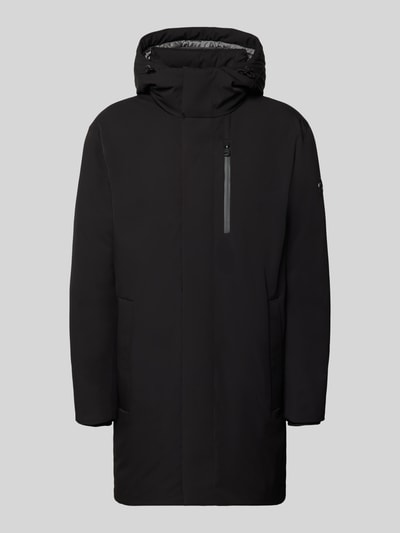 JOOP! COLLECTION Regular Fit functionele lange jas met logodetail model '276Rodney' Zwart - 1