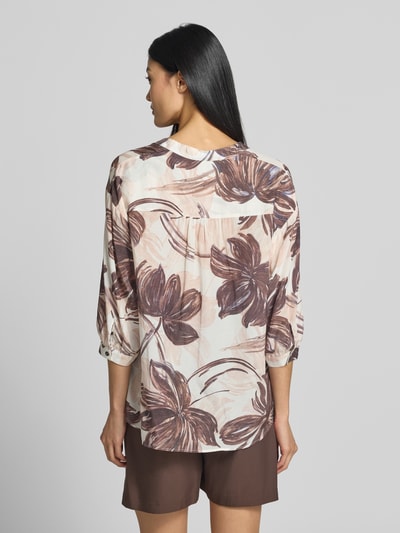 MORE & MORE Relaxed Fit Bluse aus Viskose-Mix mit floralem Allover-Print Dunkelbraun 5