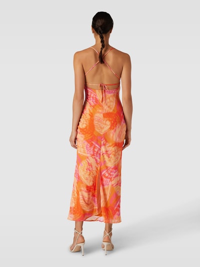 Gina Tricot Maxikleid aus Chiffon im Batik-Look Orange 5