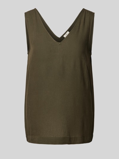 Kaffe Top z dekoltem w serek model ‘milia’ Khaki 2