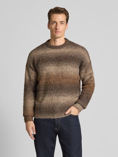 JAKE*S STUDIO MEN Regular fit pullover in gebreide look Donkerbruin - 4