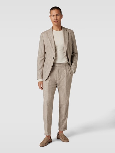 Windsor Pantalon met streepmotief, model 'Serpo' Beige - 1