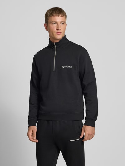 Jack & Jones Sweatshirt met schipperskraag en labelstitching Zwart - 4