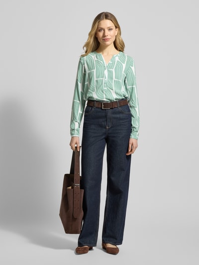 Christian Berg Woman Wellen-Print Schlupfbluse aus Viskose Mint 1