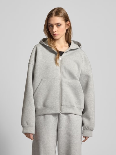 WEEKDAY Oversized Sweatjacke mit seitlichen Eingrifftaschen Hellgrau Melange 4