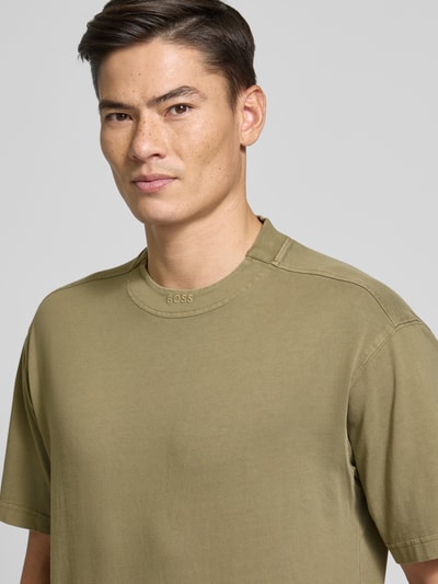 BOSS Orange Comfort fit T-shirt van puur katoen Kaki - 3
