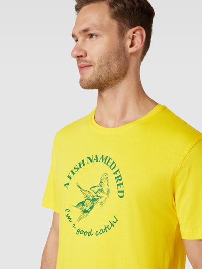 A Fish Named Fred T-Shirt mit Rundhalsausschnitt Gelb 3