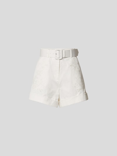 Self-Portrait Shorts mit Gürtel Weiß 2