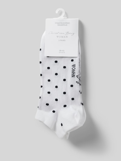 Christian Berg Woman Socken mit gerippten Bündchen und Label-Detail Weiss 3