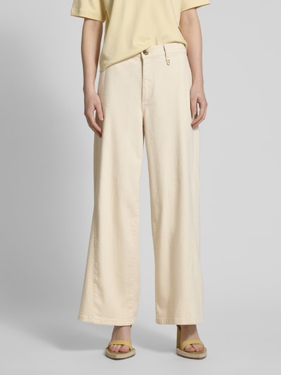 MOS MOSH Wide Leg Jeans mit Applikation Modell 'Vincent Clay' Ecru 4