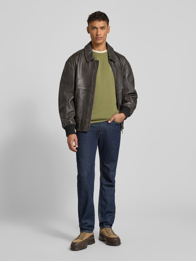 PME Legend Sweatshirt met labelpatch Olijfgroen - 1