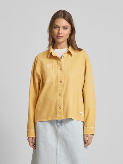 Mustang Relaxed fit jeansblouse met borstzak, model 'Style Salinas' Beige - 4