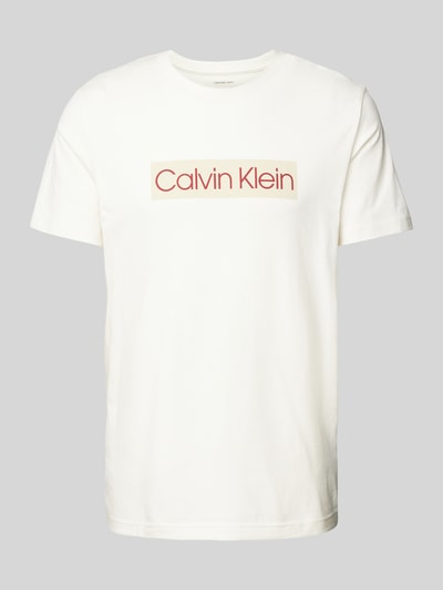 Calvin Klein Jeans T-Shirt mit Label-Print Offwhite 1