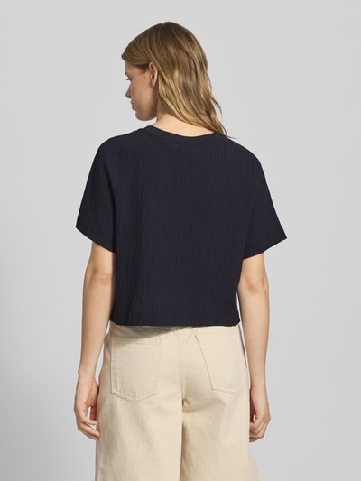 Marc O'Polo Denim T-shirt met geribde ronde hals Marineblauw - 5