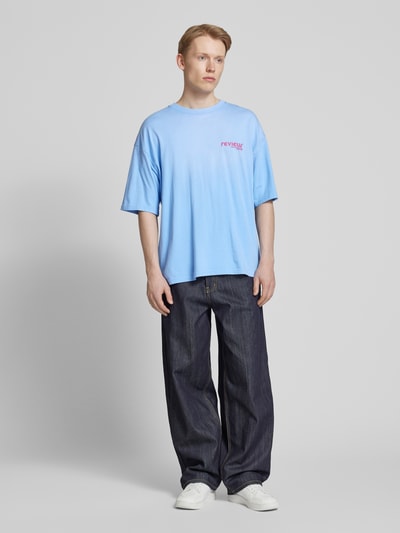 REVIEW T-shirt z nadrukiem z logo Jasnoniebieski 1