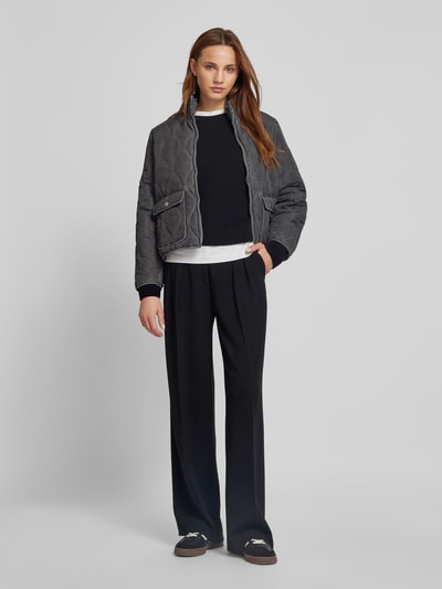 Vero Moda Regular fit jack met golvende doorgestikte naden en denimlook, model 'LEA' Antraciet - 1