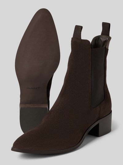 Gant Chelsea boots van leer met treklussen, model 'Broomly' Donkerbruin - 3