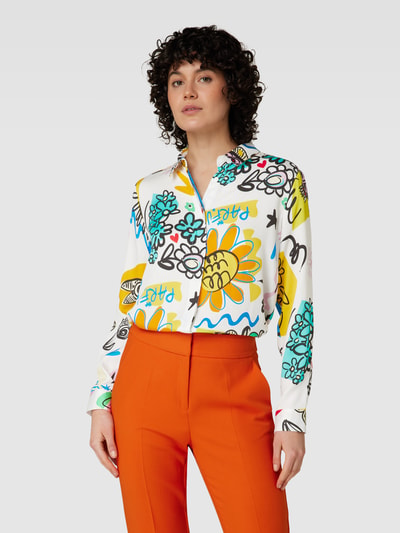 Milano Italy Blouse met all-over print, model 'Artwork' Offwhite - 4