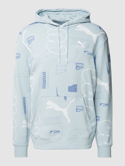 PUMA PERFORMANCE Hoodie met all-over labelmotief Lichtblauw - 2