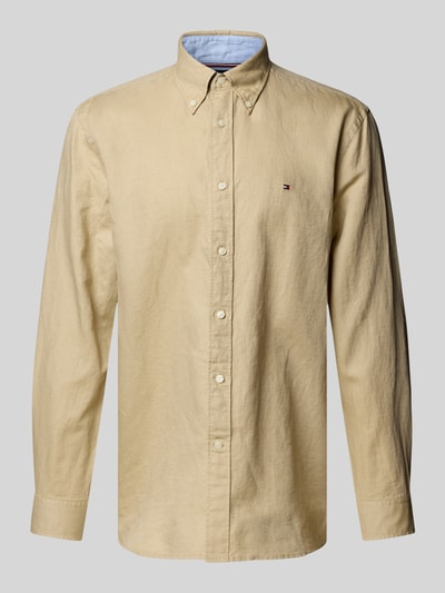 Tommy Hilfiger Regular Fit Freizeithemd aus Baumwoll-Leinen-Mix Beige 2
