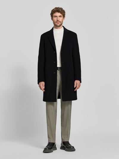 BOSS Slim Fit Funktionsmantel aus Woll-Mix Modell 'HYDE' Black 1