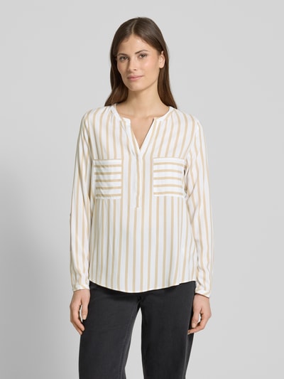 Christian Berg Woman Blouseshirt met borstzakken Middenbruin - 4