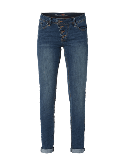 Buena Vista Slim Fit Jeans mit Knopfleiste  Marine 2