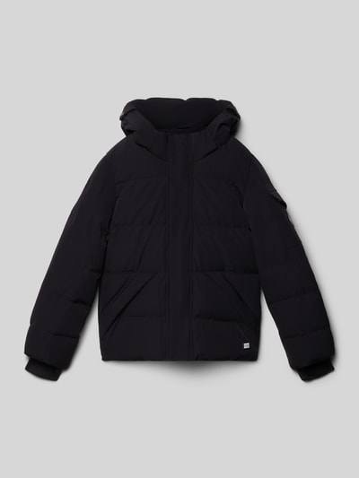 CARS JEANS Kurtka pikowana o kroju regular fit z aplikacją z logo model ‘Camden’ Czarny 1