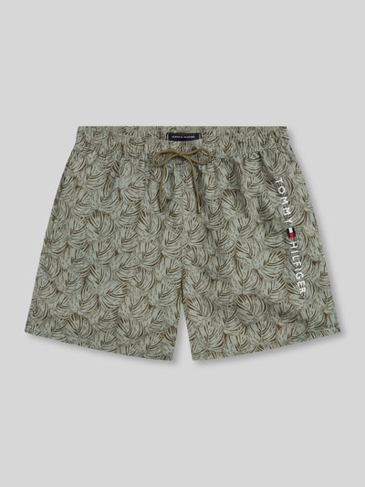 Tommy Hilfiger Regular Fit Badehose mit Logo Print Oliv 2