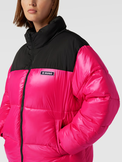 HUGO Steppjacke mit Kontrastbesatz Modell 'Faressa' Pink 3