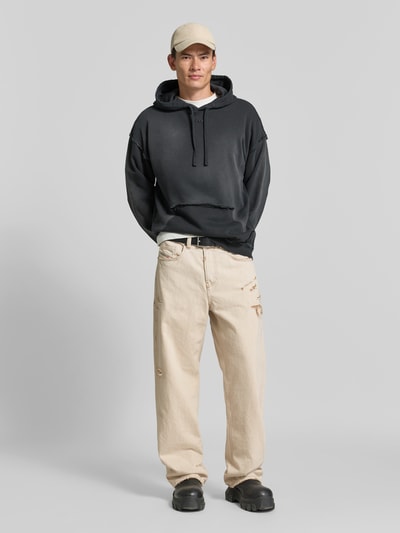 Diesel High Waist Baggy Jeans mit Destroyed-Details Offwhite 1