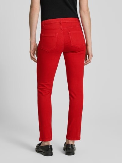 Oui Slim fit broek met verkort model Rood - 5