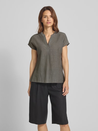 OPUS Blouseshirt met V-hals, model 'Famita' Olijfgroen - 4