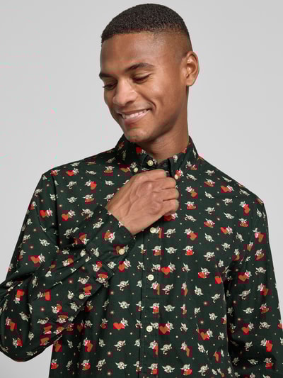 Montego Regular Fit Freizeithemd mit Weihnachtsmotiv Bottle 3