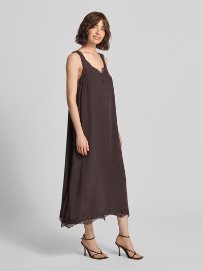 Smith and Soul Relaxed Fit Midikleid aus reinem Lyocell Dunkelbraun 1