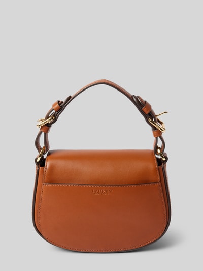 Lauren Ralph Lauren Schoudertas met labelapplicatie, model 'TANNER' Cognac - 4