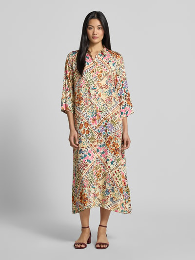 Smith and Soul Hemdblusenkleid aus Viskose im Allover-Look Beige 4