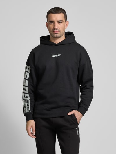 Guess Activewear Hoodie mit Label-Detail Modell 'DALIM' Black 4