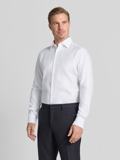 Christian Berg Men Extra lang regular fit zakelijk overhemd met kentkraag Wit - 4