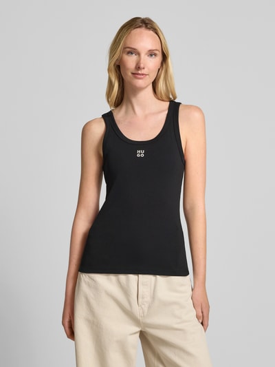HUGO Tanktop mit Label-Stitching Modell 'Datamia' Black 4