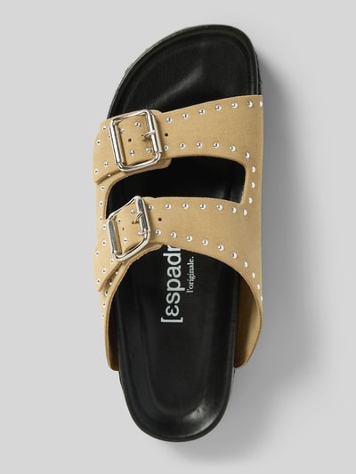 Espadrij Klapki ze skóry z wytłoczonym logo model ‘AMI’ Beżowy 3