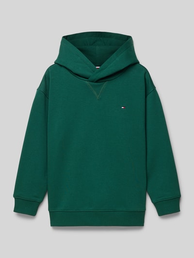 Tommy Hilfiger Teens Hoodie met logostitching, model 'TIMELESS' Groen - 1