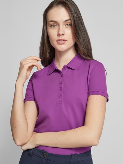 Montego Regular fit poloshirt in effen design Paars - 3