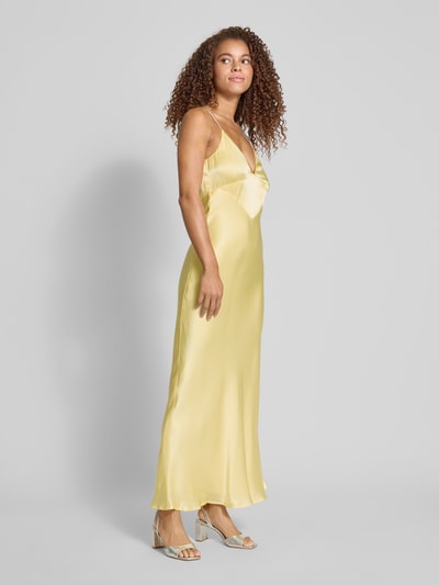 Bardot Abendkleid mit V-Ausschnitt Modell 'CAPRI DIAMONTE' Hellgelb 1