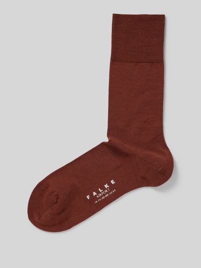 Falke Socken mit Label-Detail Modell 'AIRPORT' Dunkelbraun 1