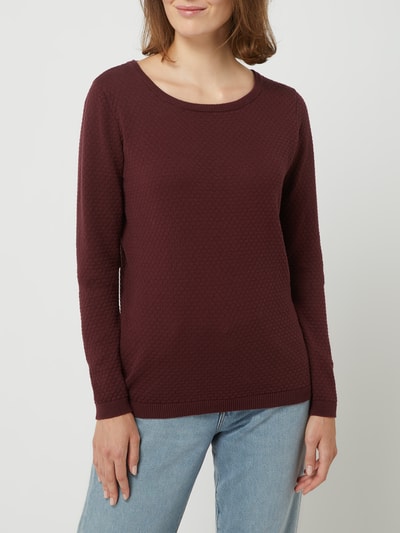 Vero Moda Pullover aus Bio-Baumwolle Modell 'Care' Bordeaux Melange 4