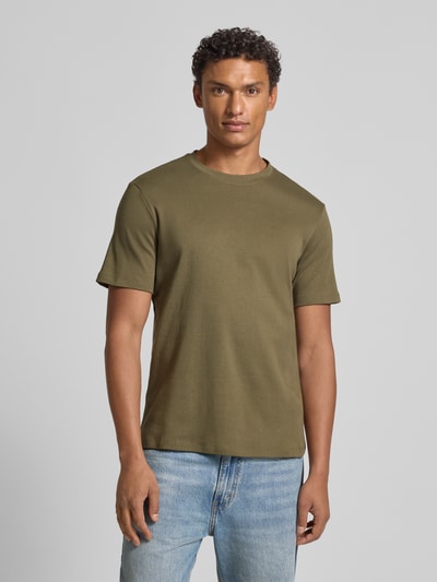 Casual Friday T-shirt van puur katoen, model 'NILO' Olijfgroen - 4